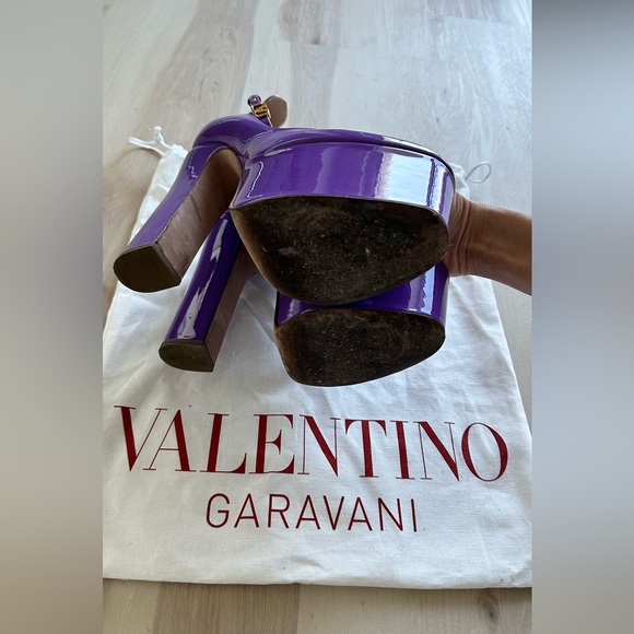 VALENTINO GARAVANI TAN-GO 155mm PLATFORM PUMPS SZ 36 PURPLE - Picture 8 of 9